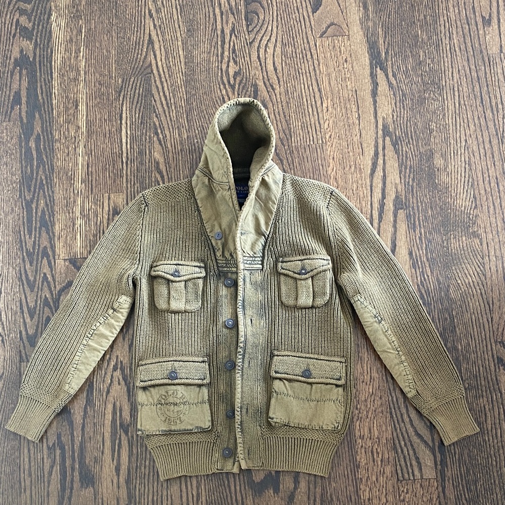 Polo by Ralph Lauren Green Cardigan Size 6